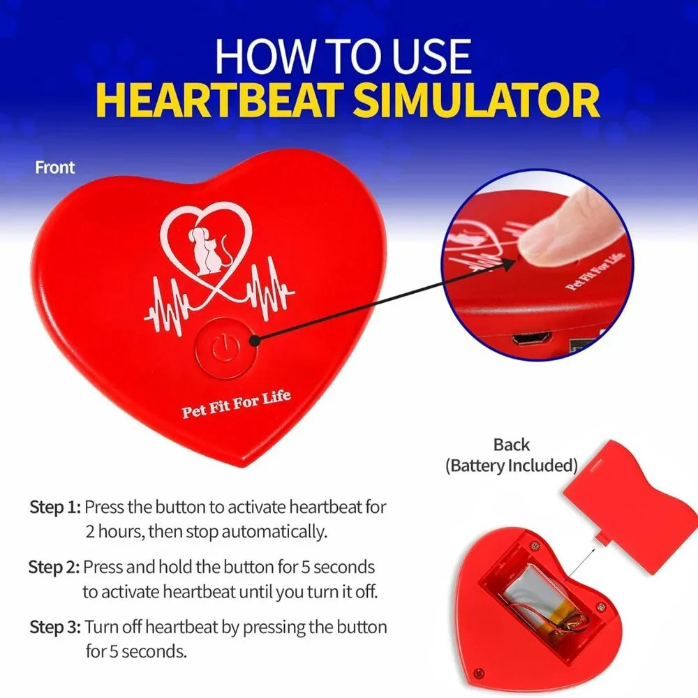 Rechargeable Red Heartbeat Simulator with USB Cord – Long-Lasting Heartbeat Toy